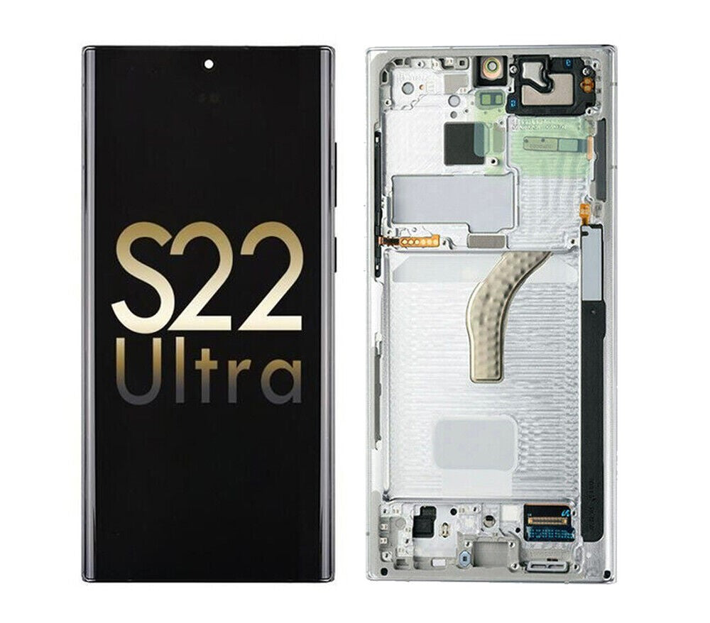 (Service Pack) LCD With Digitiser For Samsung Galaxy S22 Ultra Silver